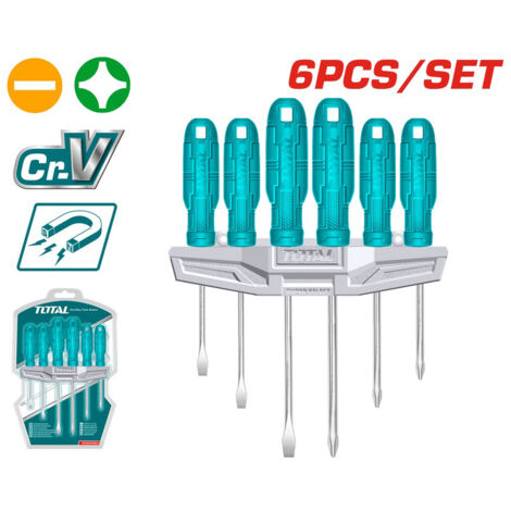 SET CACCIAVITI 6pz TAGLIO E CROCE GIRAVITI CACCIAVITE PROFESSIONALE TOTAL