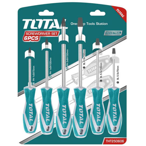 SET CACCIAVITI 6pz TAGLIO E CROCE GIRAVITI PROFESSIONALI TOTAL