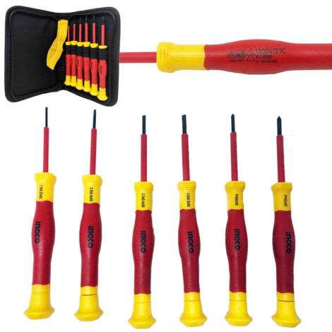 Set cacciaviti di precisione isolati 6 pz - Ingco HKIPSD0601