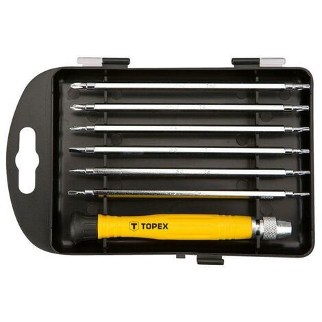 Set cacciaviti di precisione topex, 7 pezzi, 12 punte, gto 39d551