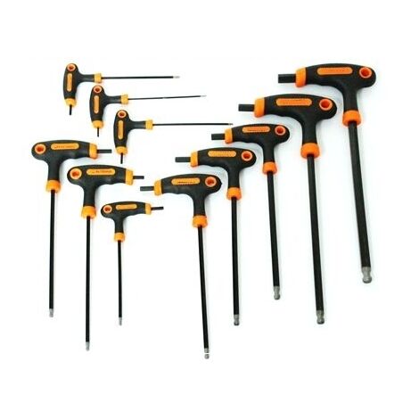 Set cacciaviti/giraviti 11 pezzi impronta doppia esagonali/sferici/Ball Point impugnatura a T