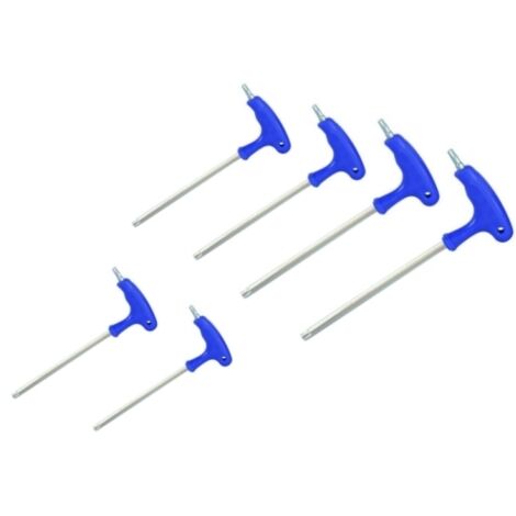 Set cacciaviti/giraviti 6 pezzi impronta doppia torx/ torx forati impugnatura a T