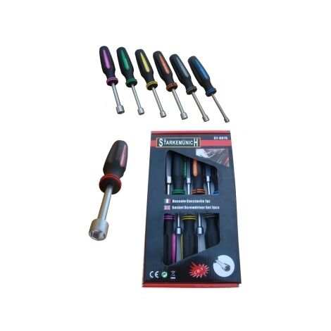 Set cacciaviti/giraviti a bussola/boccola per dadi esagonali 7 pezzi - Mod. B