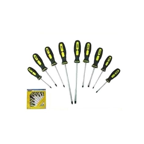 Set cacciaviti/giraviti a taglio e croce 9 pezzi cromo vanadio GS/TUV