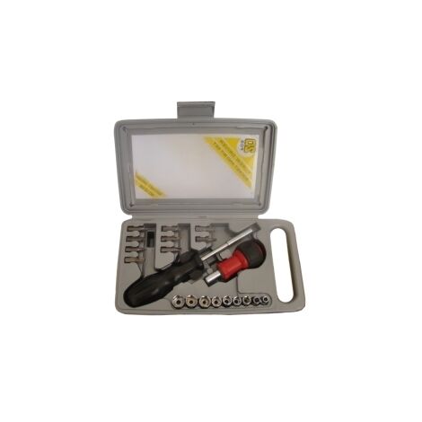 Set cacciaviti/giraviti porta utensili e cricchetto reversibile con inserti 20 pezzi