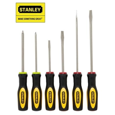 Set cacciaviti/giraviti professionali a taglio e croce 6 pezzi cromo vanadio Stanley