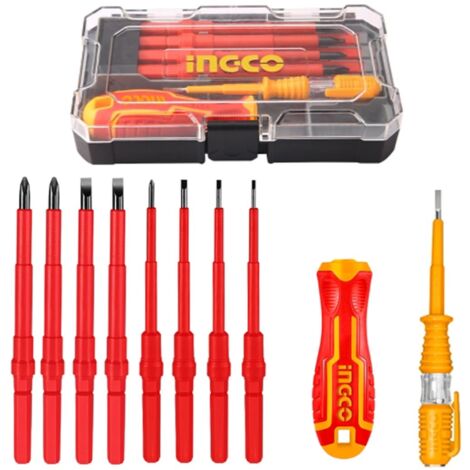 Set cacciaviti isolati 10 pz intercambiabili - Ingco HKISD1008