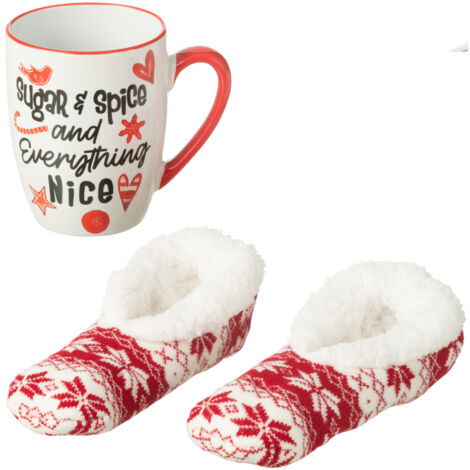 Set cadeau mug et chaussons de Noël