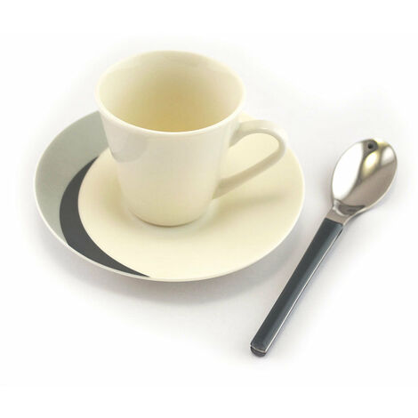 Set Caffè 3 pezzi Tazzina + Sottotazza + Cucchiaino Eme Natura Stone Grigio