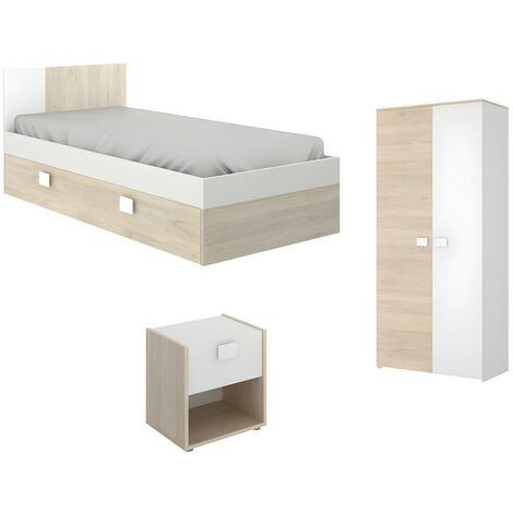 Set camera da letto completo 4 pezzi grigio 180 x 200 cm ESSONNE