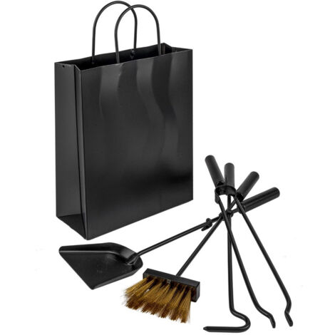 Set Camino 4 Pezzi H56 in Ferro Verniciato Nero Opaco