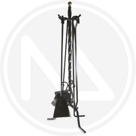 SET CAMINO IN FERRO BATTUTO ORVINO ATTREZZI CAMINETTO H.70 CM
