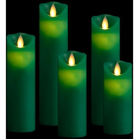 Set 2 Candele Cera Artificiale con Batteria a Fiamma Mobile Altezza 18 cm