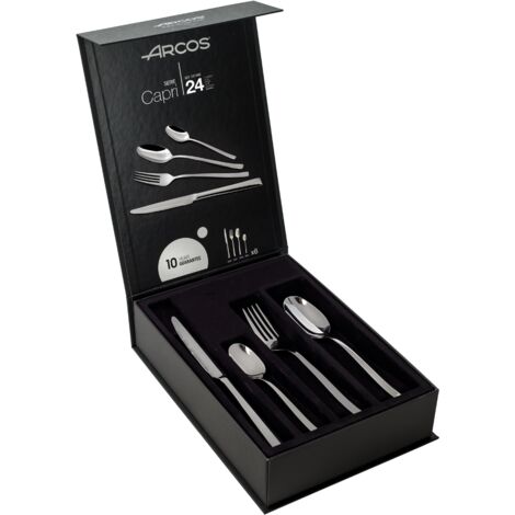 SET CAPRI 24 PEZZI - Posate dalle linee rette, con morbide curvature nel manico. Design moderno e innovativo.