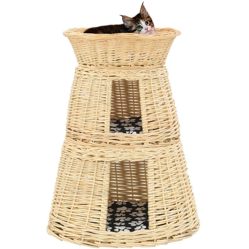 

Set cestas de gatos 3 uds. con cojines sauce natural 47x34x60cm