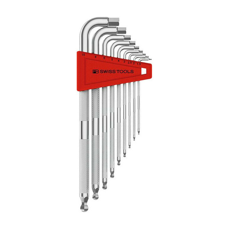 Image of Pb Swiss Tools - Set chiave a brugola in supporto di plastica 9 unità 15-10 mm sicurezza Testa a sfera