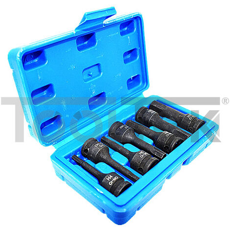 SET CHIAVI 7pz BUSSOLA A IMPATTO ESAGONALI 3/8" H4/H12 RINFORZATE 60mm