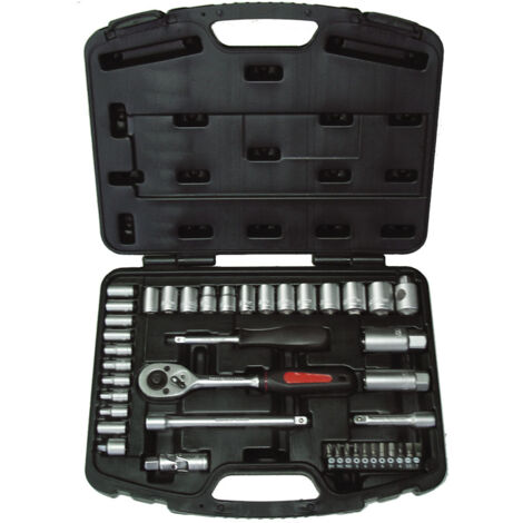 Set chiavi a bussola 1/4 e 1/2 con cricchetto Fervi 0679