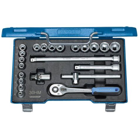 Set chiavi a bussola 30 HMU-10 22 pezzi 3/8 pollici SW 6-22mm Z.32 6KT GEDORE