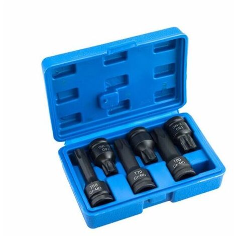 Set chiavi a bussola TORX DA 45-78MM 6PZ 1/2" lunghe T60 T70 T80 Art. 07346