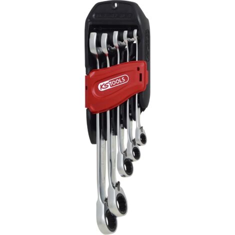 Set chiavi a cricchetto KS TOOLS TOOLS DUO Gearplus - 5 pezzi - Cricchetto ad occhiello e forcella 503.5905
