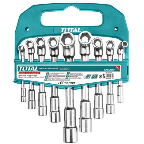 SET CHIAVI A PIPA ESAGONALI 9pz 7-19mm CHIAVI BUSSOLA A L TOTAL TOOLTAK