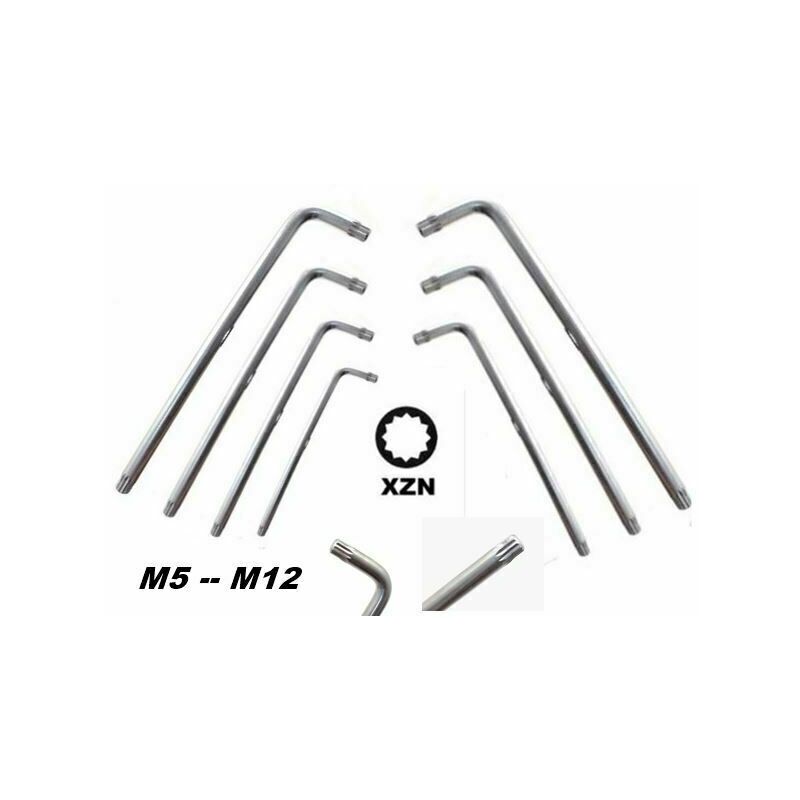 Image of J69 - set chiavi ad elle millerighe maschio profilo xzn 7 pz M5 - M12 chrome vanadium