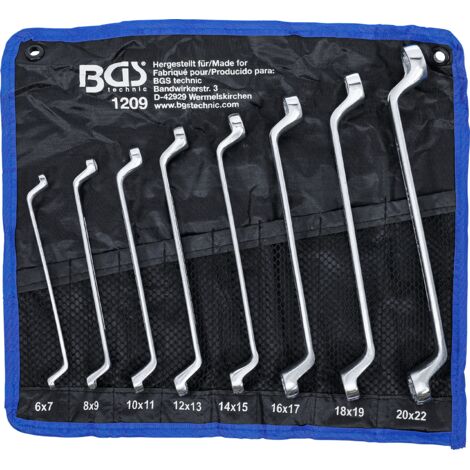 Set chiavi ad occhi doppi bgs technic cromo acciaio 8 pezzi