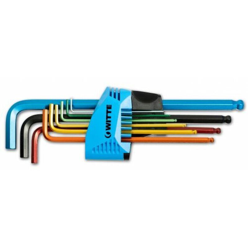 Set Chiavi Allen WITTE 1,5-2-2,5-3-4-5-6-8-10 mm Esagonale Set Chiavi Allen 9 Pezzi