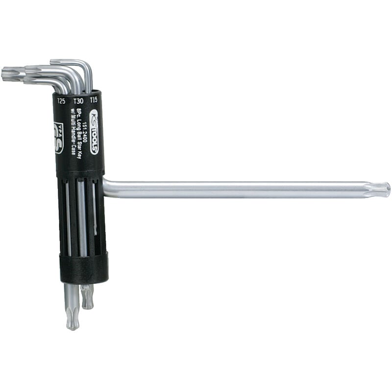 Ks Tools 151.2400 Serie di Chiavi Maschio Piegate a Testa Sferica tx Classic 3 in 1, 8 Pezzi, T10-T50