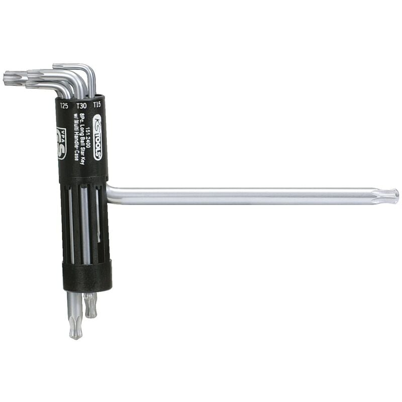 Kstools - ks Tools 151.2400 Serie di chiavi maschio piegate a testa sferica Torx 3in1.8 pzT10-T50