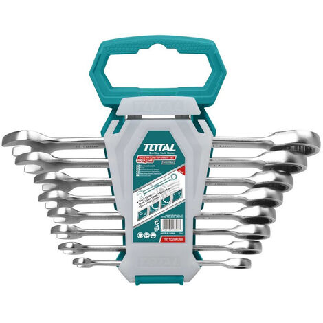 SET CHIAVI COMBINATE A CRICCHETTO 8pz 8-19mm Cr-V TOTAL