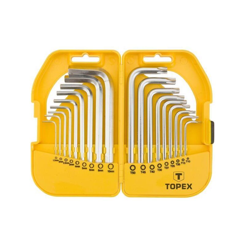 Image of Set chiavi esagonali e torx corte crv 18 pezzi Topex 35d952