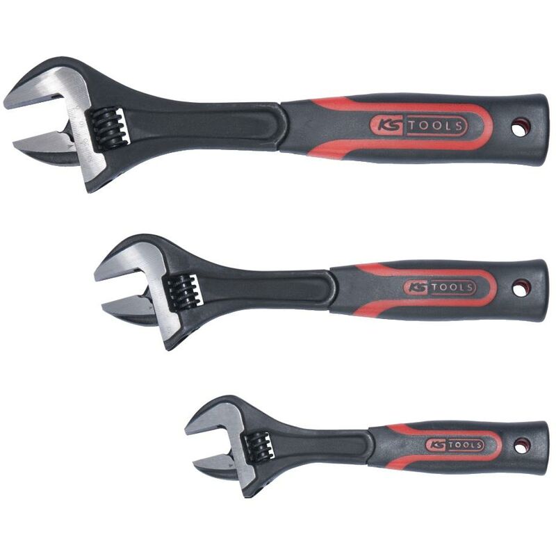 Set di 3 chiavi con manici in bi-materiale, 8'' - 10'' - 12''