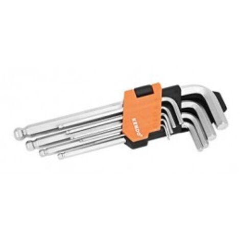Set chiavi maschio esagonali lunghe kendo c/sfera 9 pezzi 1,522,53456810 mm