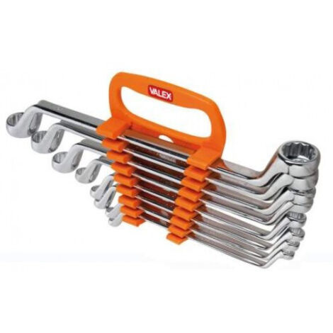 SET CHIAVI POLIGONALI DOPPIE 8pz 6-22mm ACCIAIO CrV CON SUPPORTO VALEX