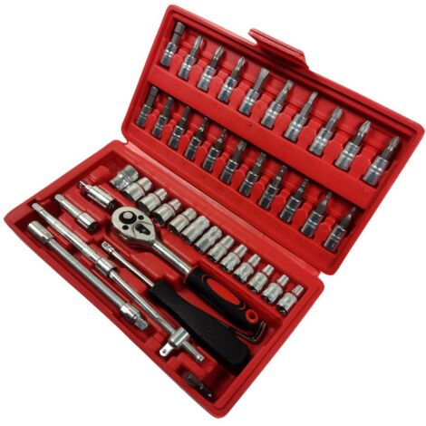 Set chiavi Silver 1 4 pollici argento acciaio 46 pezzi
