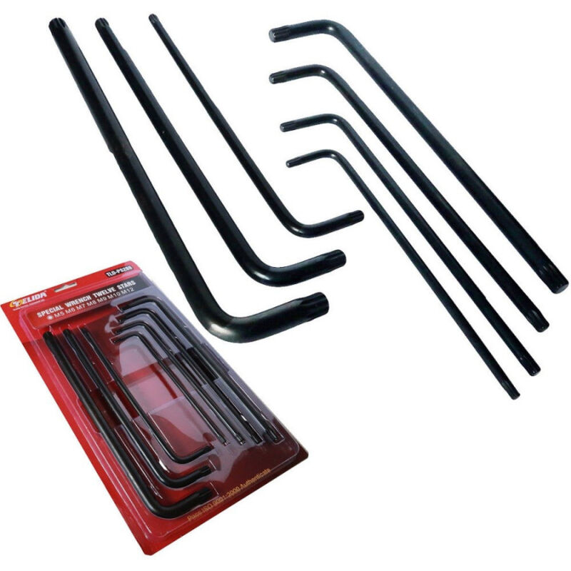 Trade Shop - Set Chiavi Xzn Millerighe A L Chiave Spline Extra Lunghe M5 M6 M7 M8 M9 M10 M12 -
