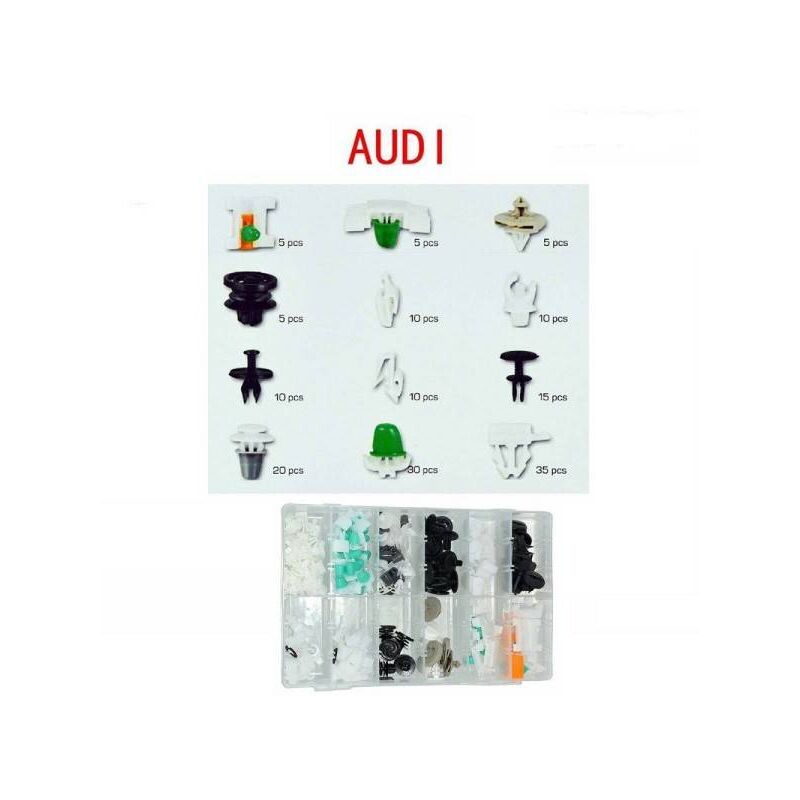 Image of Trade Shop - Set Clip Di Fissaggio Per Auto Audi Confezione 150 Pezzi Ricambi Plastica