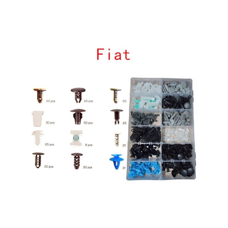 Image of Trade Shop - Set Clip Di Fissaggio Per Auto Fiat Confezione 308 Pezzi Ricambi Plastica