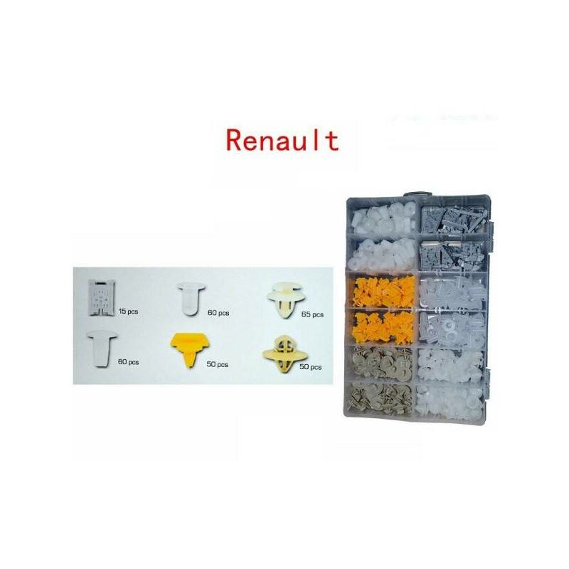 Image of Trade Shop Traesio - Trade Shop - Set Clip Di Fissaggio Per Auto Renault Confezione 300 Pezzi Ricambi Plastica