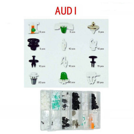 Set Clip For Auto Audi Confezione 150 Pezzi Ricambi Plastic