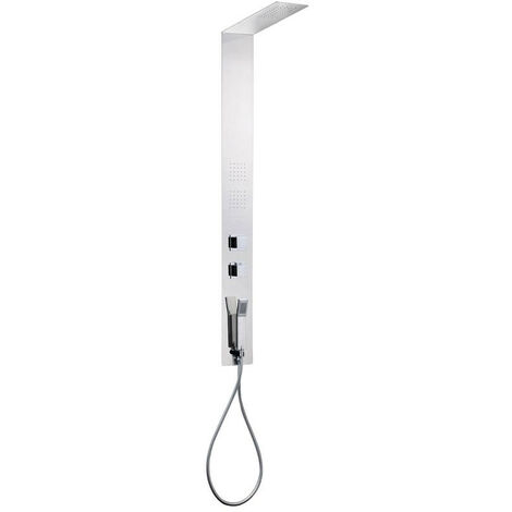 Set Colonna da Incasso HIMEROS- 143x14,5x3 cm - Inox cromato con Miscelatore Termostatico e Deviatore Incorporati