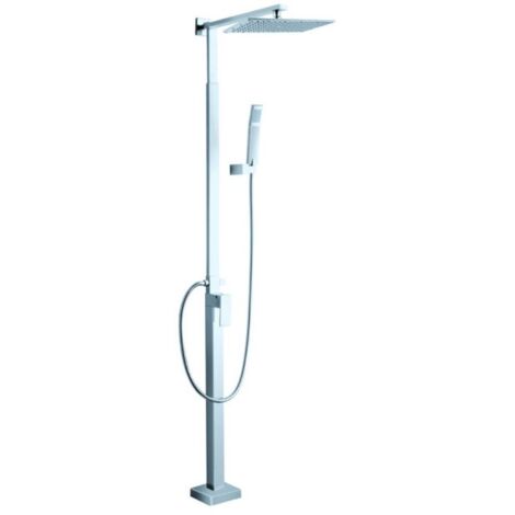 Set Colonna Doccia Soffione Doccia e Laccio in Ottone Linear Big Cromato