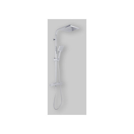Set Colonna Doccia Square Quadra Con Miscelatore Termostatico Cromata 1 Getto