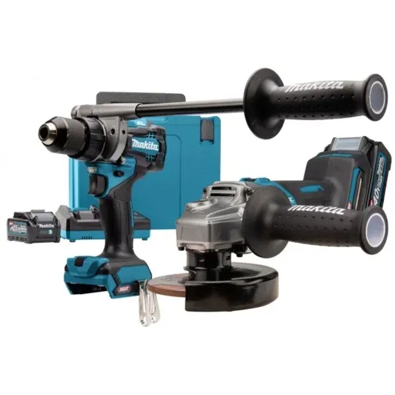 Makita - Set di 2 macchine 40 v max Li-Ion 4 Ah xgt (DF001G + GA005G) DK0124G201