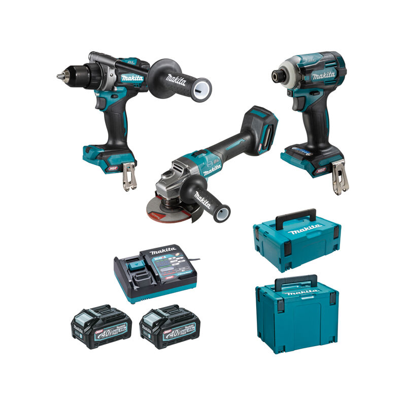 Makita - Juego de 3 máquinas 40 v max Li-Ion 4 Ah xgt (DF001G + GA005G + TD001G) DK0125G301