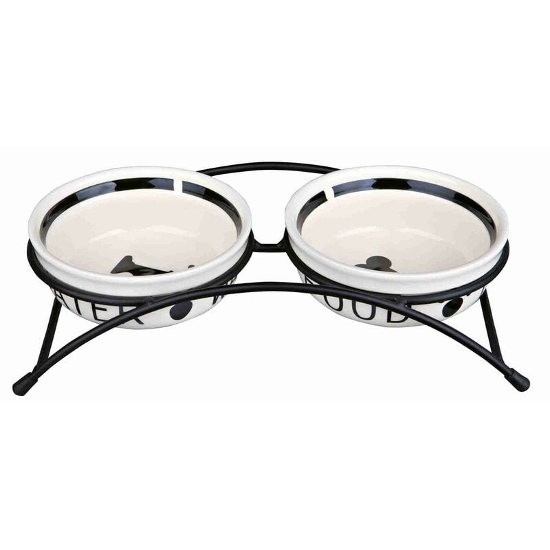 

Trixie Set Comed.Cerám+Pie, 2×0.25 l, ø13 cm, Blco/Ng