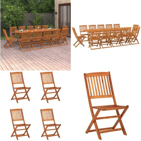 Set comedor de jardín 13piezas madera maciza acacia 280x90x75cm - Mesa de jardín - Sillas de jardín