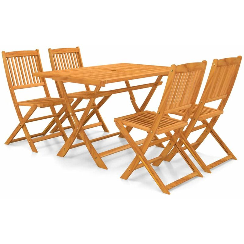 

Set comedor de jardin plegable 5 piezas madera maciza de acacia
